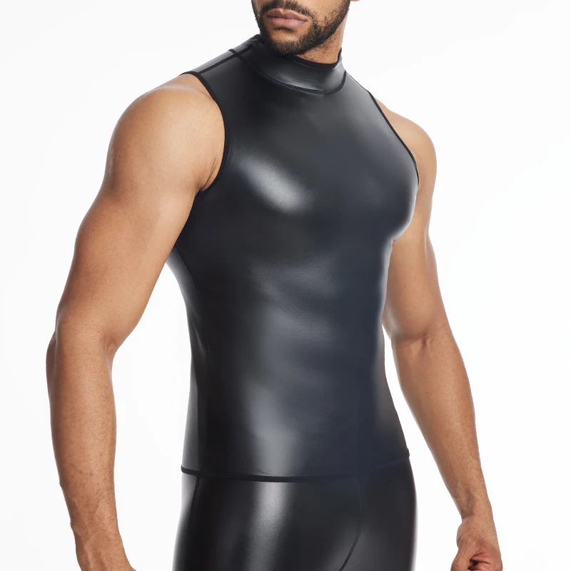 Stand UR Body Shapers pour hommes, sous-vêtement en cuir glaçure, haut précieux, chemise en fibre, gilets, sous-vêtements minces, corsets