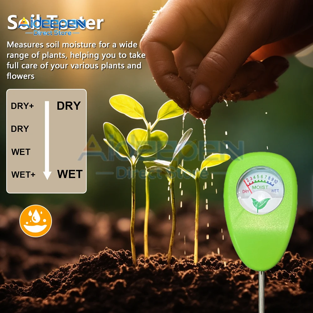 Soil Moisture Sensor Moist Meter Outdoor Flower Plant Dry Wet Measuring Humidity Tool Soil Watering Detector Probe Hygrometer