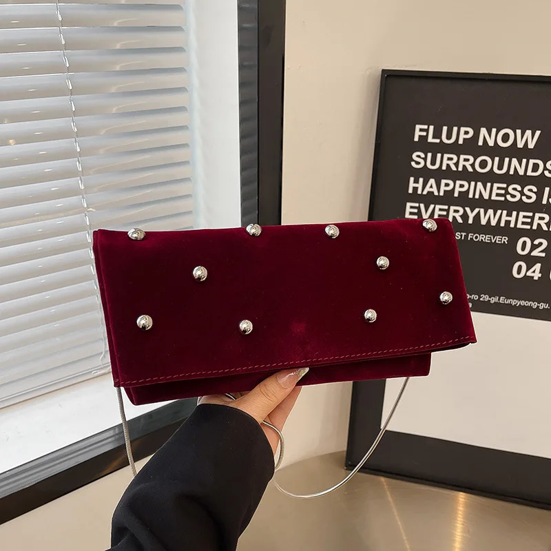 

2025 New Women's Zipper Handbag Fashion Simple Multifunctional Clasp Bag Mushroom Nail Large Capacity Folded Cloud Dinner Bag