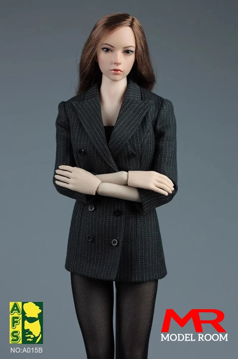 AFS A015 1/6スケール 女性 スリム ビジネススーツ コート パンスト 胸当て付き 衣装セット モデル フィット 12インチ ソルジャー アクションフィギュア ボディ