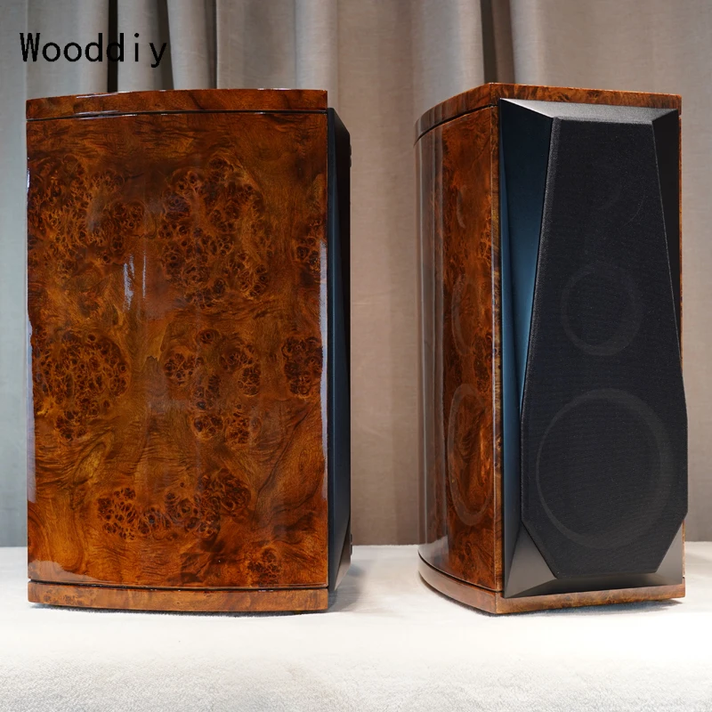 Wooddiy 6.5 Inch One Pair Speaker Cabinet Empty Box Three-way Classic Style Speaker Birch Plywood Baltic Waist Drum Radian Gloss