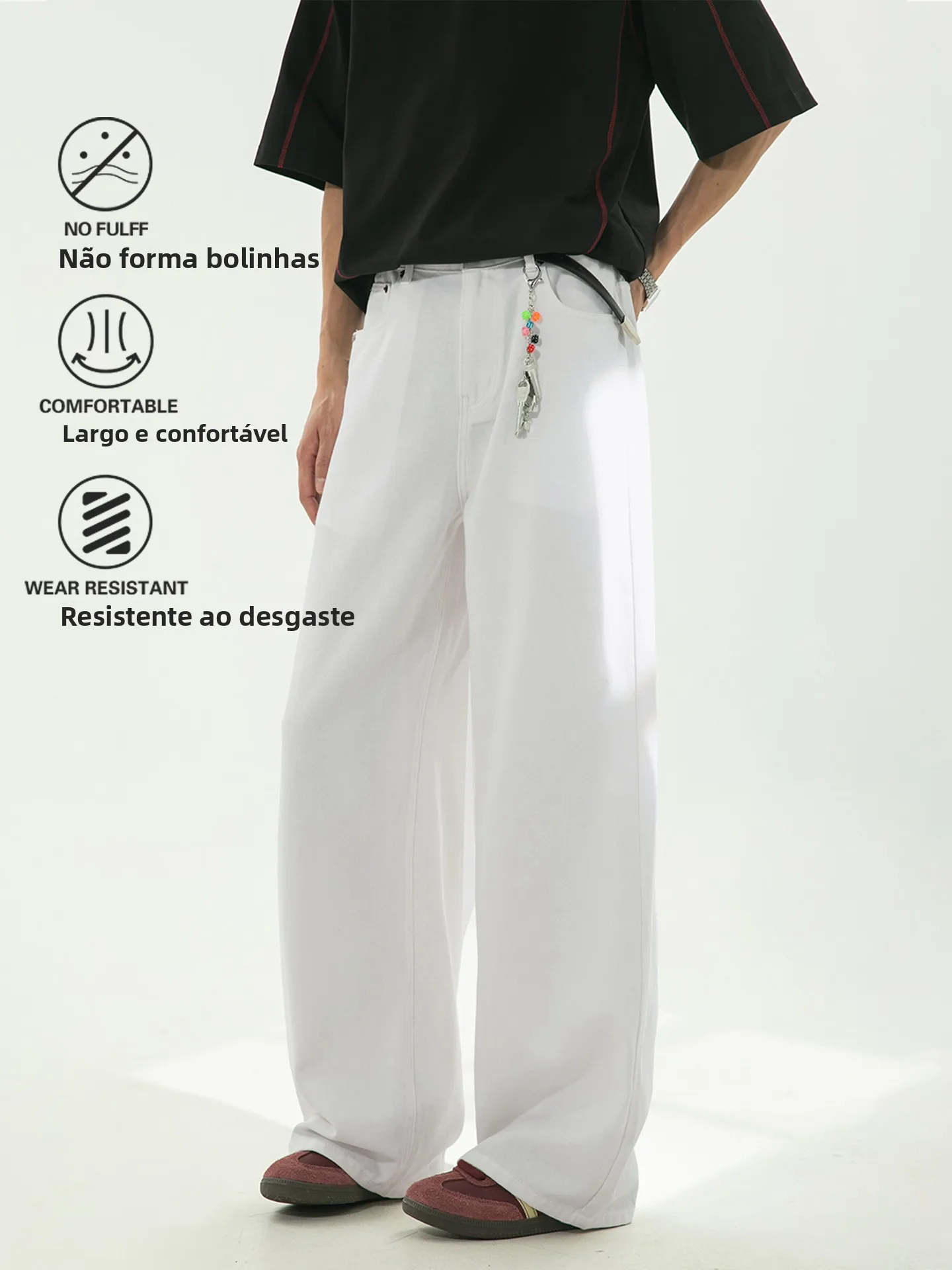 Calças Jeans Americanas Retrô de Perna Reta Estilo Casual para Homens e Mulheres, Tendência de Verão, Soltas, para o Dia a Di...