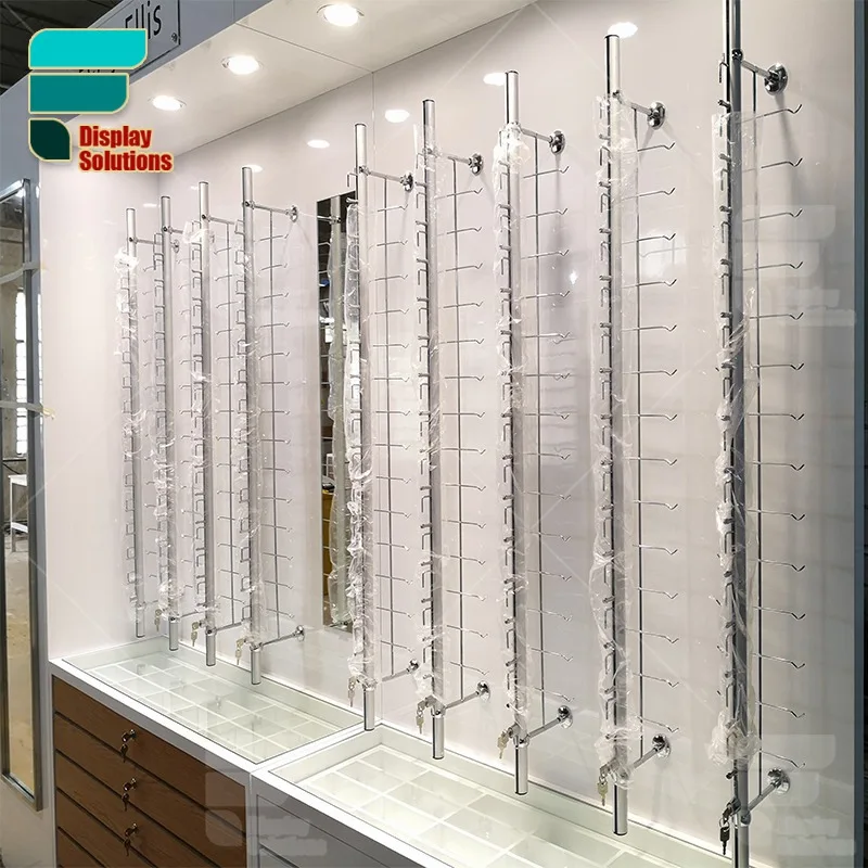 Customized-Factory Customized Eyewear Store Interior Design Glasses Display Locked Stand Optical Display