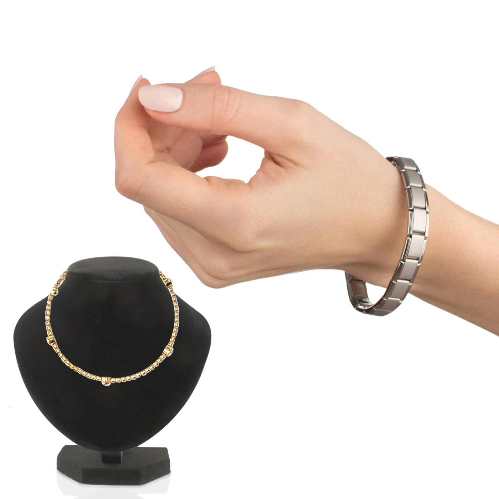 

Adjustable 3D Jewelry Display Necklace Displays ganizers Stand Wide Base Necklace Displays ganizers
