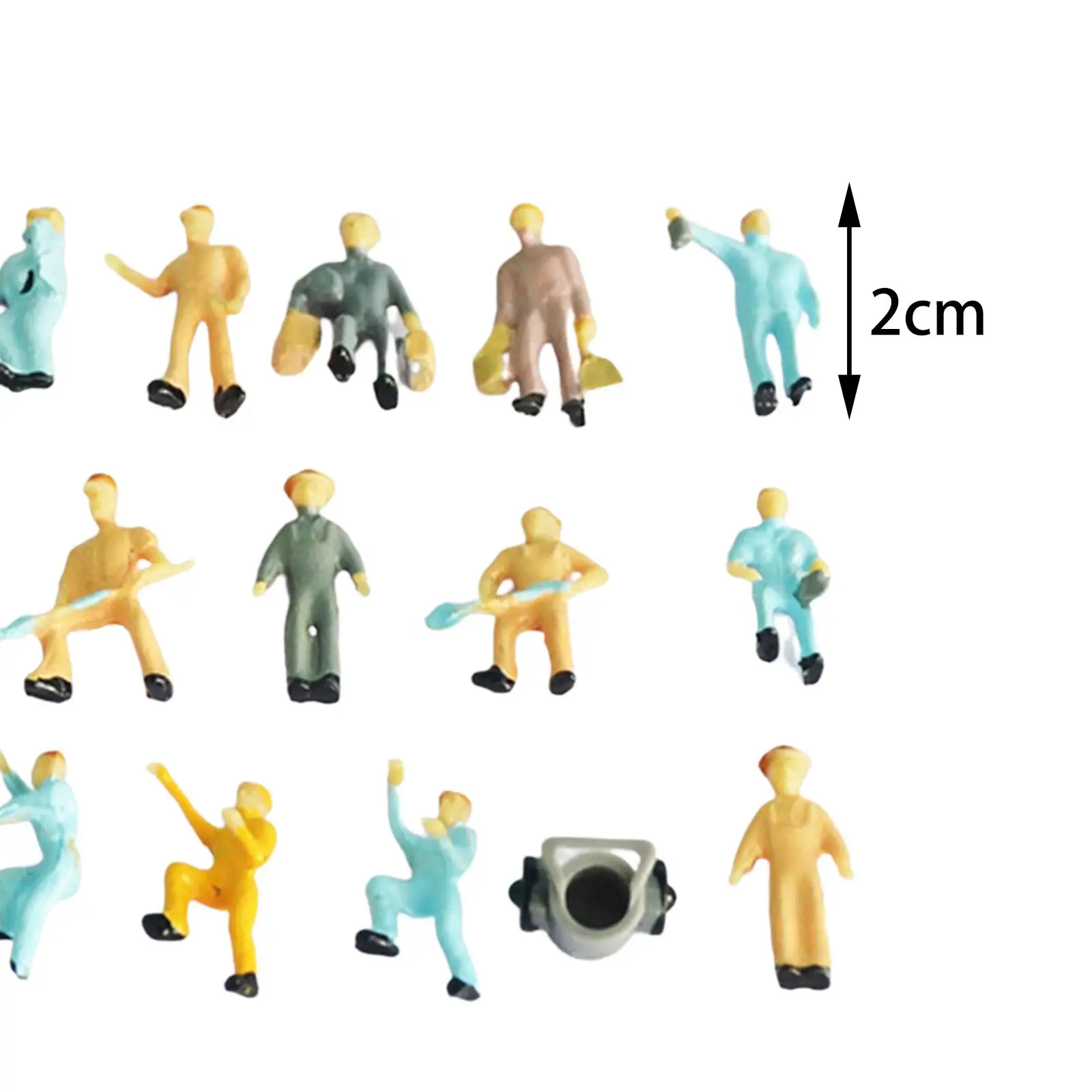 25 stuks 1/87 Mini Spoorwegwerker Figuur Scènes Miniatuur DIY Projecten Decor