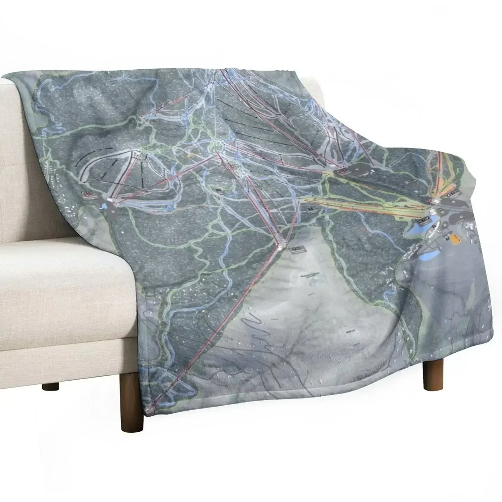 Killington Resort Trail Map Throw Blanket for sofa Plush Soft Plush Plaid Luxury Designer Blankets