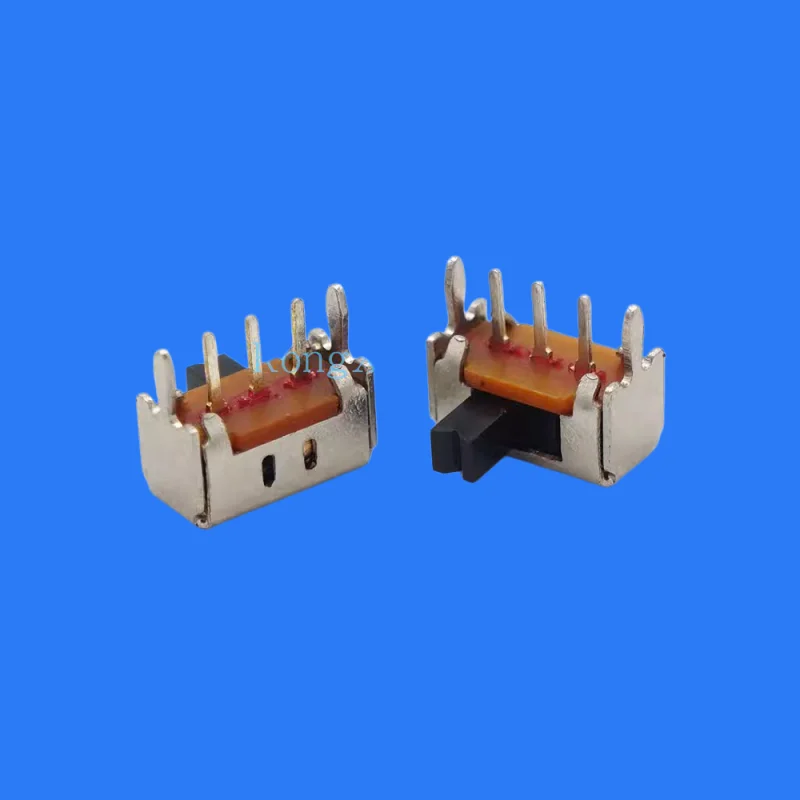 100pcs/ SK-12D02 2-speed toggle switch 3-pin horizontal shrapnel slide switch side dial toy Bluetooth speaker switch