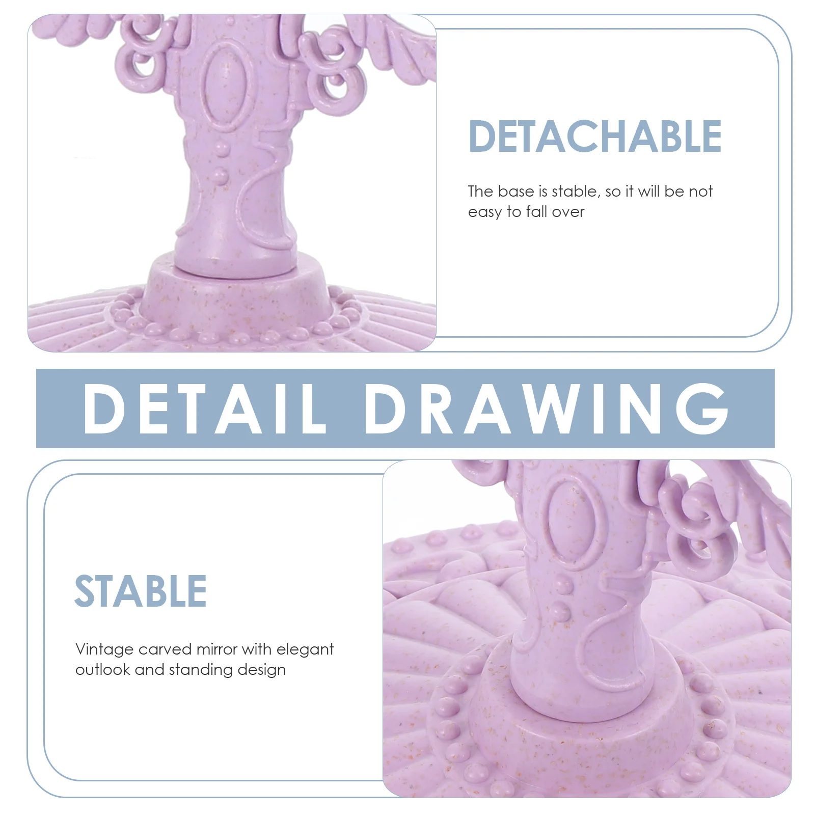 2 قطعة مرآة ماكياج مزدوجة الجانب مرآة سطح المكتب على شكل قلب لغرفة النوم طاولة الغرور تصميم أنيق هدية #6