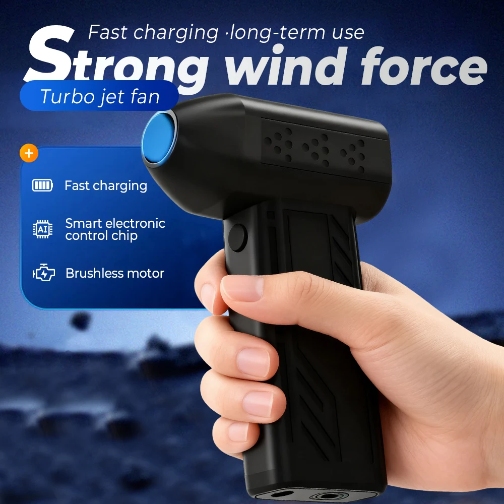 

Turbo Fan Rechargeable Blower 150000RPM Brushless Air Blower Turbo Jet Fan Portable Dust Blower Electric Dryer Keyboard Cleaning