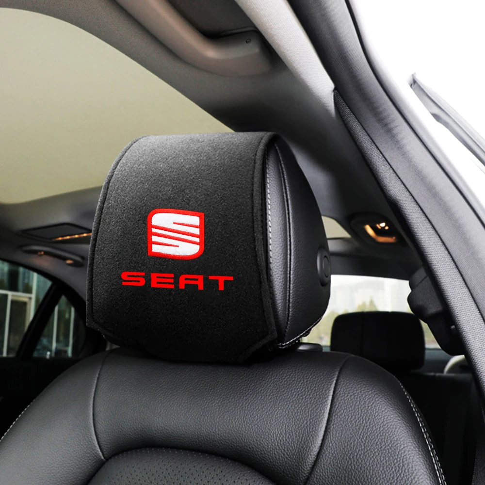 Car Headrest Cover Car Logo Car Shell Rear Pocket Multifunction For Seat Leon 5f Ibiza 6l 6j Leon 1p Cushion 6L Alhambra Styling