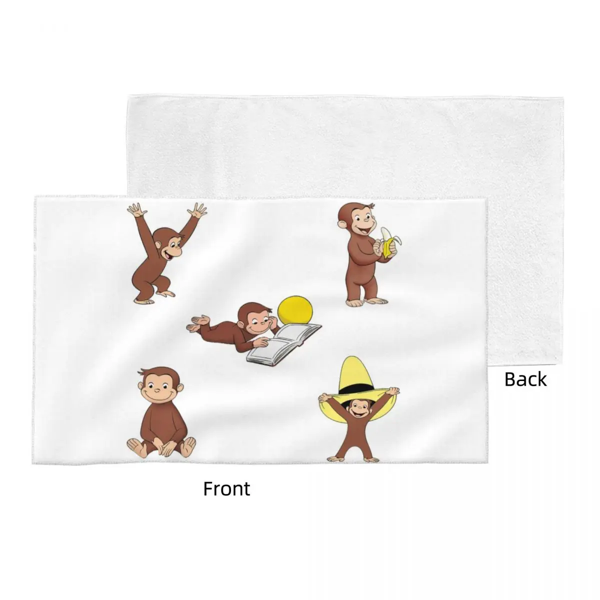 Custom George The Curious Monkey Cartoon For Kids Pack Soft Face Towel Quick Dry Pool Bath Cotton Towels Absorbent