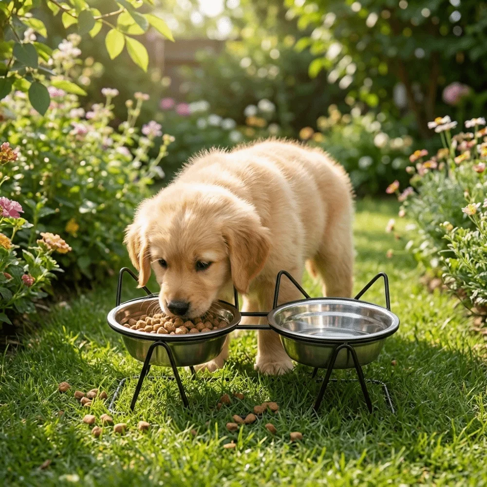 Fall-Resistant Raised Pet Feeding Bowls Thickened with Stand High Foot Dog Feeder Anti Overturning Water Food Bowl