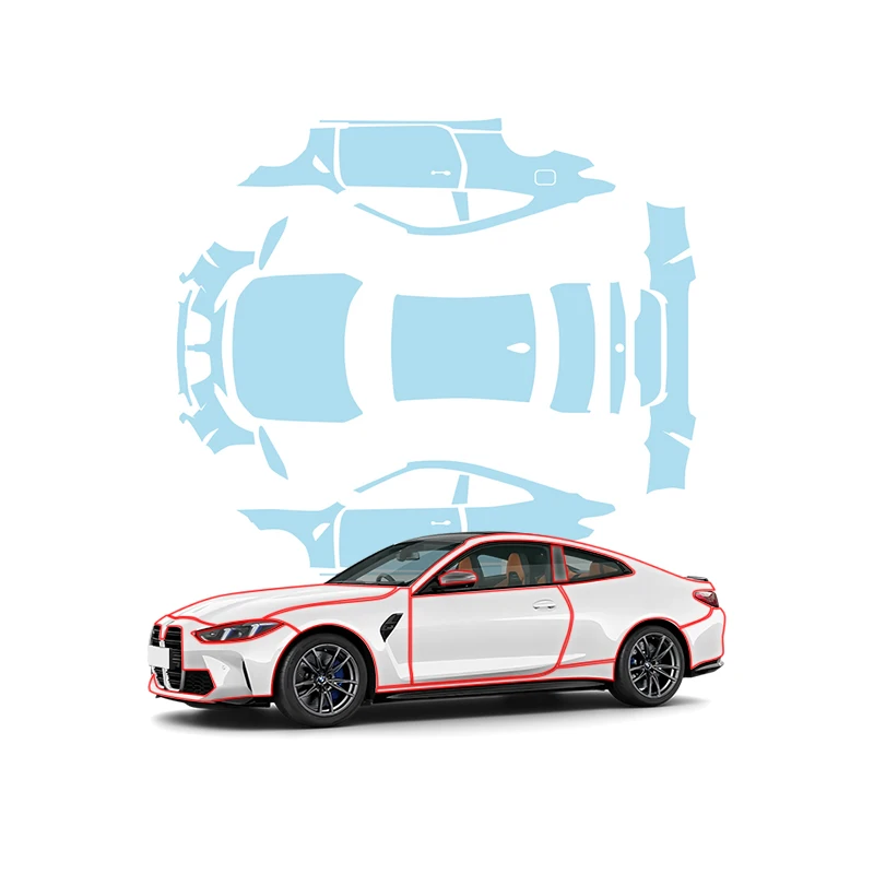 

Suitable for BMW M4 invisible car wrap imported TPU paint protection film, transparent glossy and matte