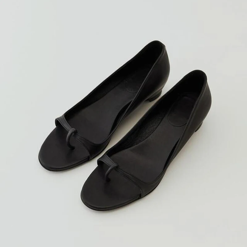 2026 Summer New Open Toe Wedges Sandals High Heels Sandal Women's Genuine Leather Clip Toe Heightened Roman Pumps Shoes