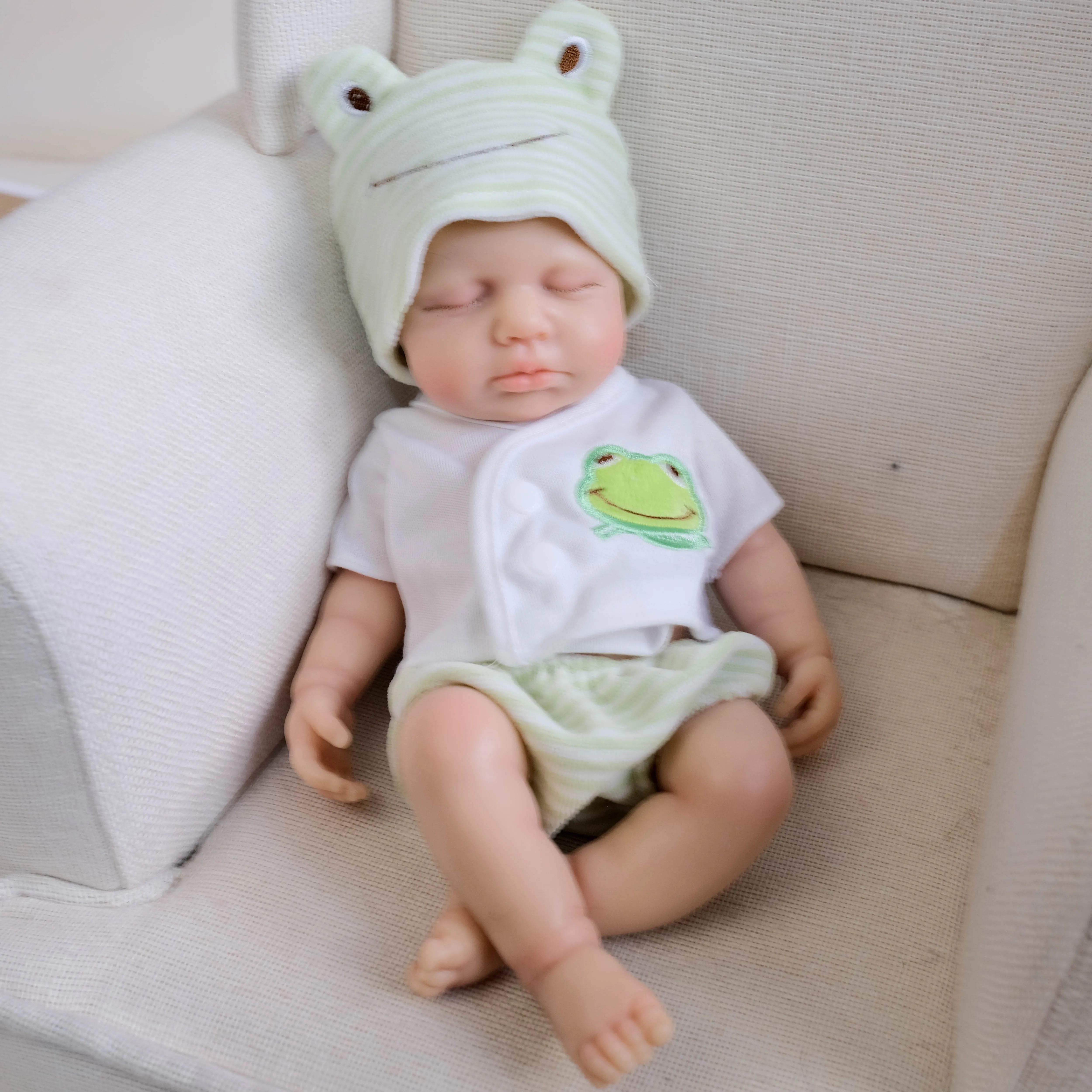 NPK 12inch LouLou Squish Doll Full Solid Silicone Flexible Elastic Super Soft Cute Small Size Lifelike Reborn Bebe