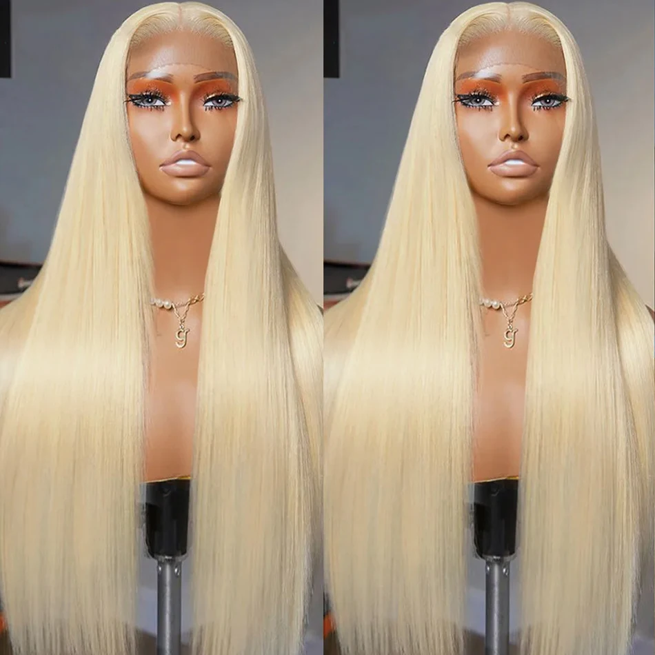 220% Brazilian 13x6 Lace Front Wigs Human Hair 613 Honey Blonde Straight 30 32 Inch 13x4 Transparent Lace Frontal Wig For Women