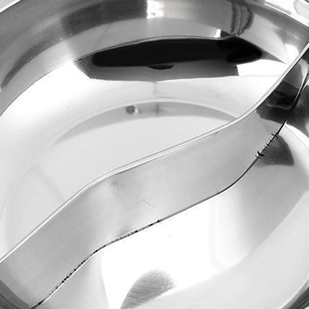 

30cm Hot Pot Cookware Stainless Steel Glass Lid Divider Family Party Restaurant Induction Gas Cooker Multifunction