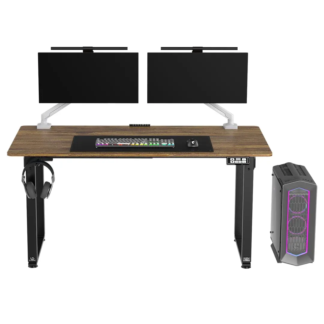 Steel Gaming Desk for Players, Space for 3 Monitors & Electric Height Adjustment, Custom