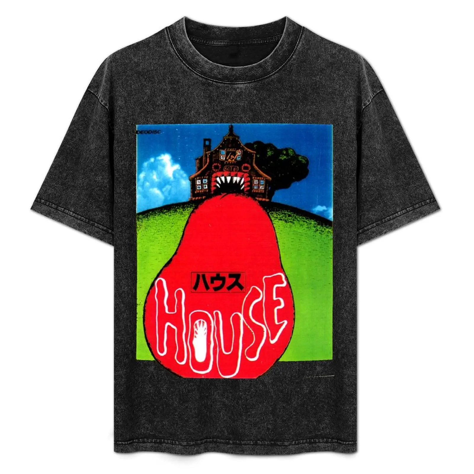 

House (Hausu) 1977 Poster T-Shirt rapper graphic tees blue lock oversized t shirt mens vintage t shirts