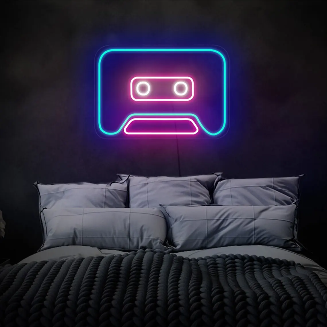 Cassette Tape Neon Sign Cassette Wall Art Home Sign Music Bedroom Room Decor Bar Beer Man Cave Sign Bedroom Night Sign