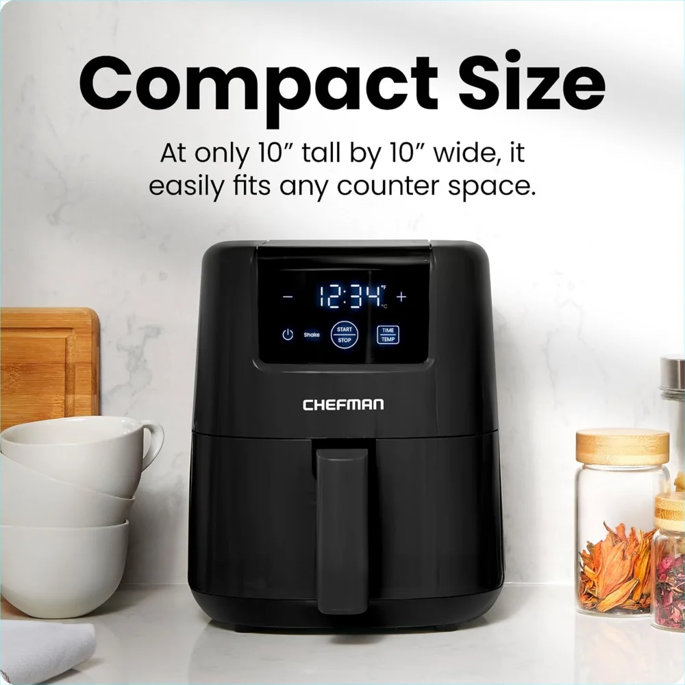 2 Qt Mini Air Fryer – Digital Space-Saving Compact Air Fryer with Nonstick and Dishwasher Safe Basket, Quick & Easy Meals in