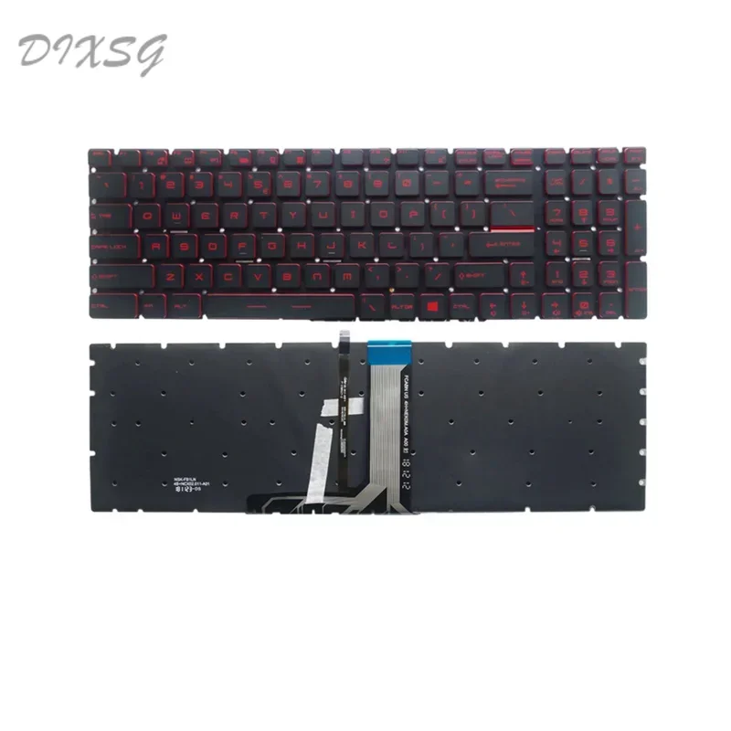 لوحة مفاتيح بديلة لسلسلة MSI GT62 GE62 GS60 GL60 GP62 GT72 GE72 GS63 GL62 GP72 بإضاءة خلفية تخطيط أمريكي - أحمر