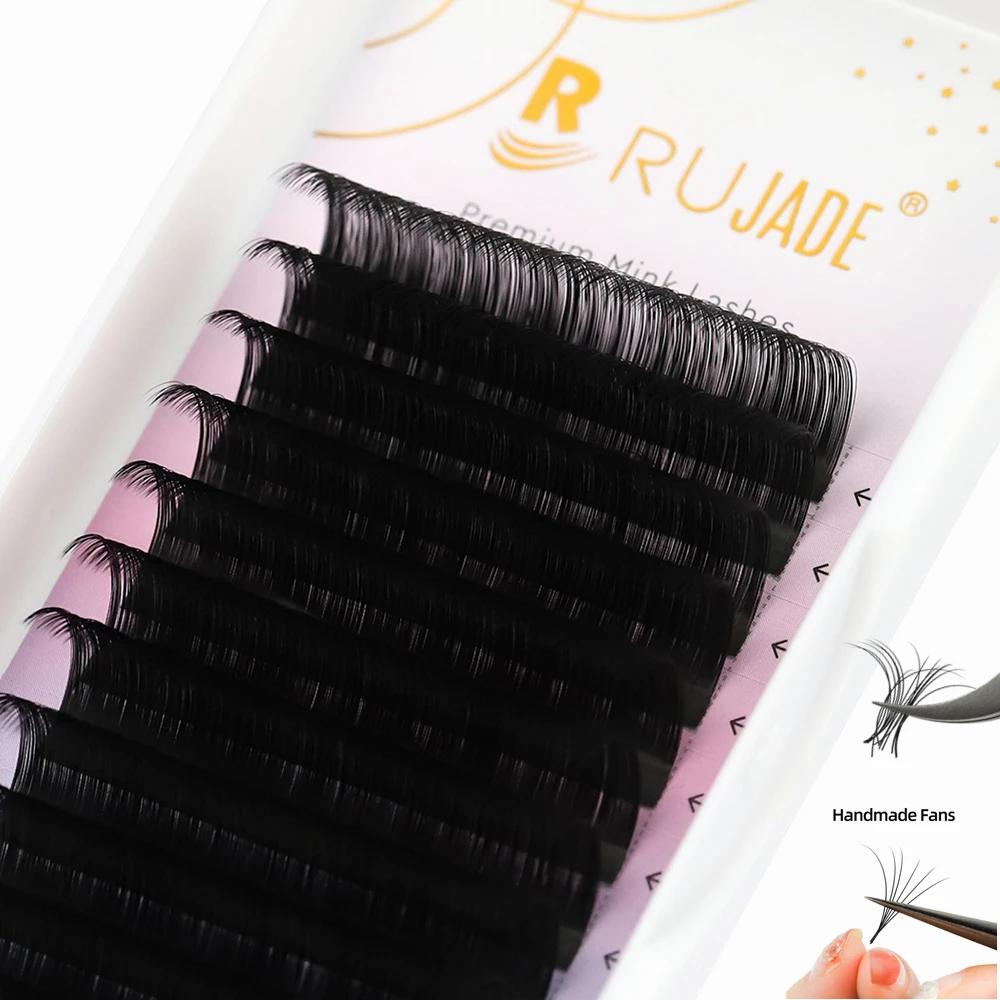 RUJADE False Eyelashes Extension Individual Natural Soft Russian Volume Lash Extension 6-20mm Lower/Regular/Long Cashmere Lashes