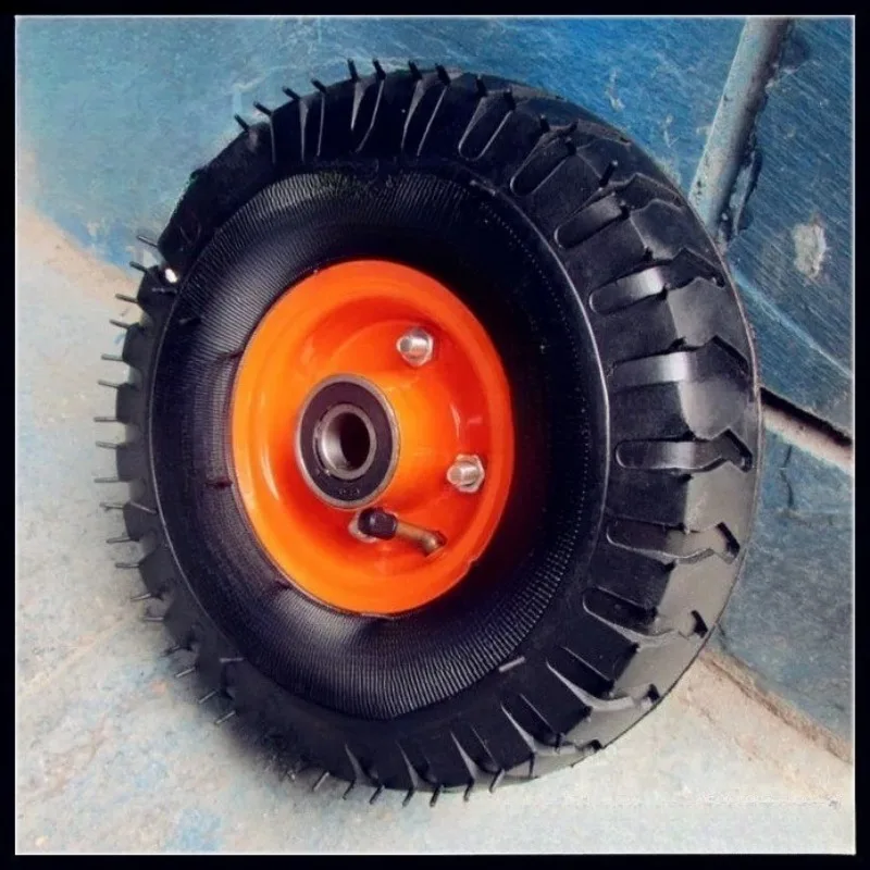 for 10 Inch Inflatable Rubber Caster Wheel 350 4 Single Cart Pneumatic Tire