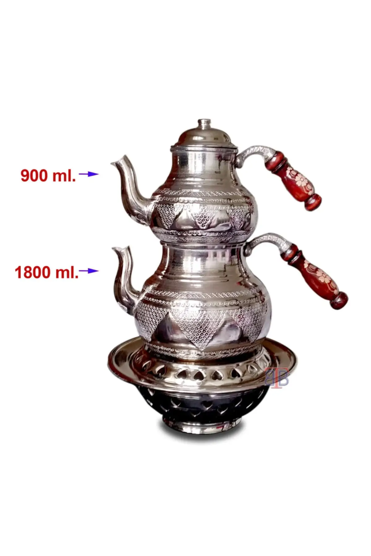 

DOLBOVI Gaziantep Handmade grape embroidered octed copper teapot set Cooper Tea Pots Handmade