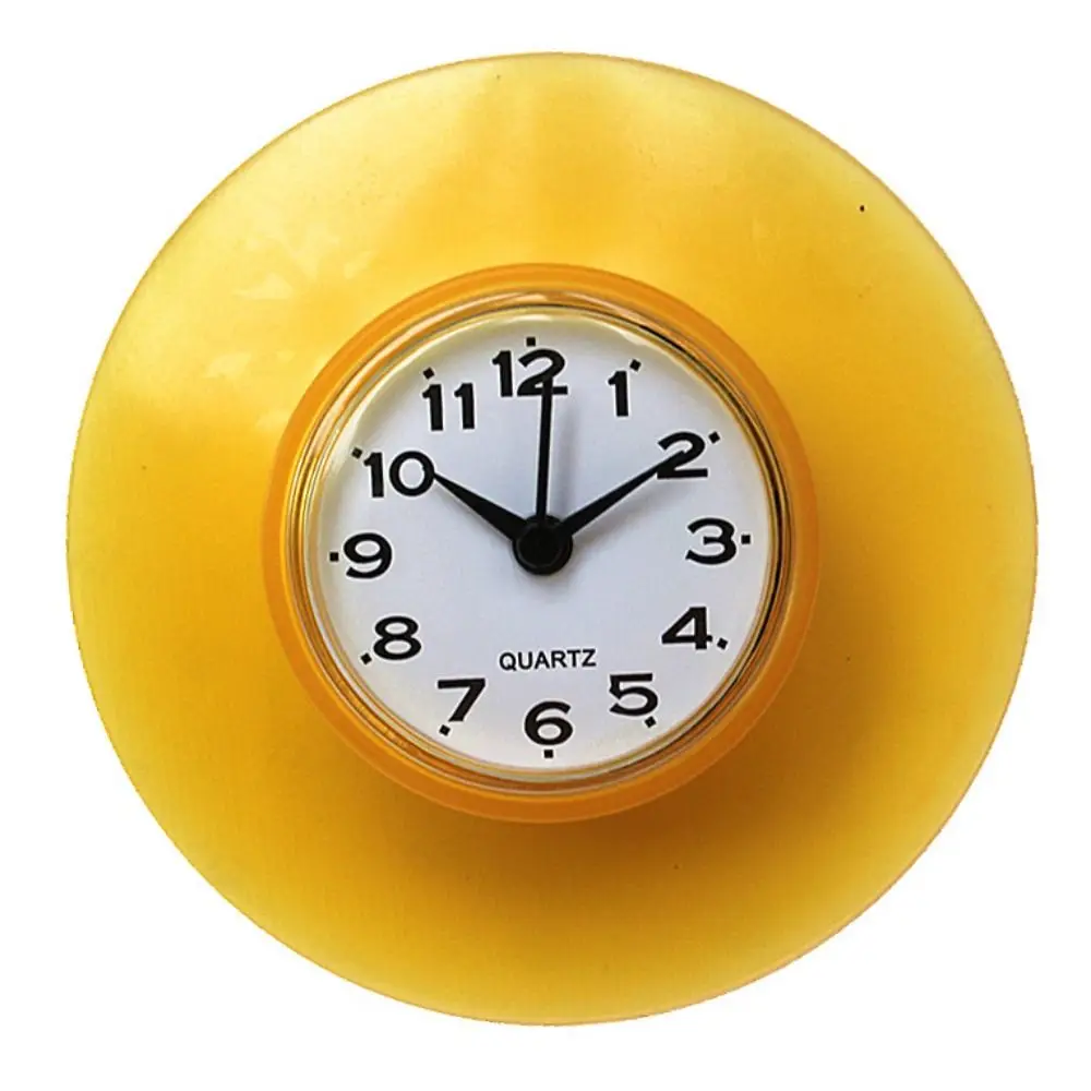 

Personality Waterproof Bathroom Suction Cup Clock Anti-Fog Simple Design Shower Wall Clocks Stable Mirror Sucker Clock Bathroom