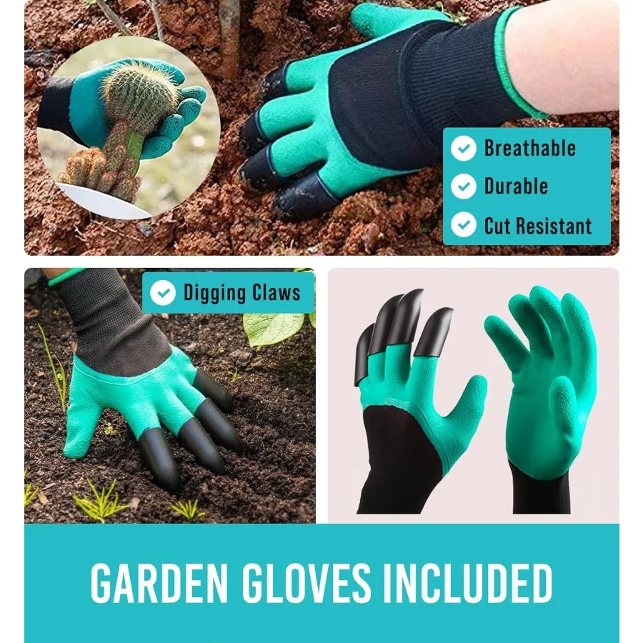 Herramientas de jardinería de alta resistencia, juego de herramientas de jardín duraderas y ergonómicas de 22 piezas, perfecto para uso en exteriores, regalos de jardinería ideales f