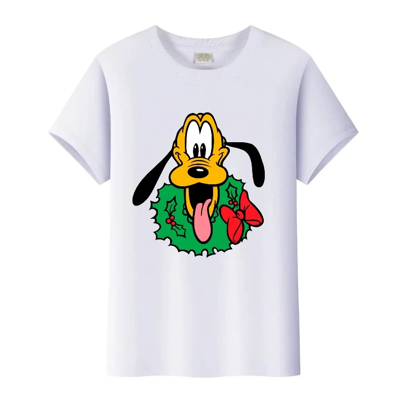 

Kawaii Disney Микки Маус Плутон голова графические футболки женская футболка семейные блузки детская футболка готическая одежда мужские топы с круглым вырезом