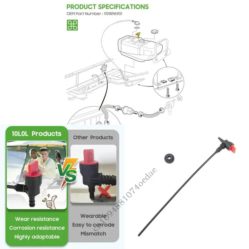 ABS Pickup Tube with Shut Off Valves Transmission Oil Hose 101896901 For Golf Car Easy Installation