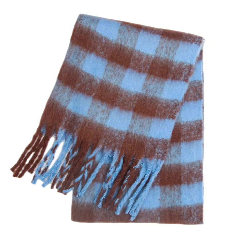 2026 Winter Thick Warm Scarf Women Cashmere Shawl and Wraps Pashmina Neckerchief Bufanda Female Rainbow Hairy Tessel Echarpe New, image 25