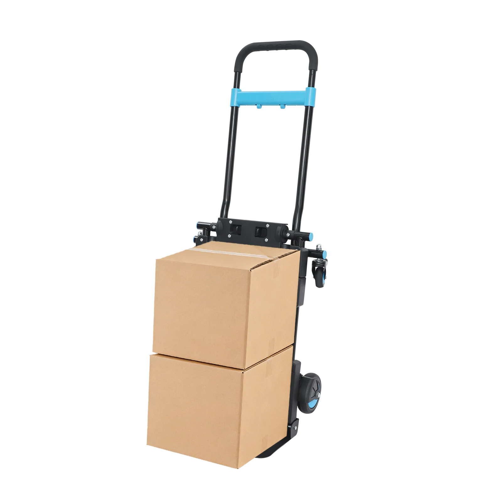 

2-in-1 Folding Hand Truck, Portable Heavy Duty Hand Cart, Foldable Dolly with Adjustable Handle 330lbs Capacity