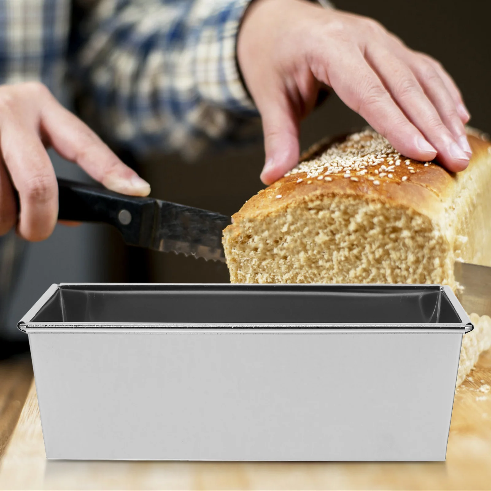 

Bread Baking Pan Stainless Steel Nonstick Toast Molds Versatile Easy Clean Even Heating Loaf Tray Bread Pan