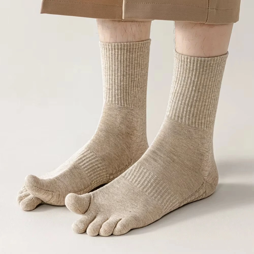 1/3 paar vijfvingersokken heren antislip sport atletische crew sokken heren hoge kwaliteit katoenen teensokken basketbal middenbuis