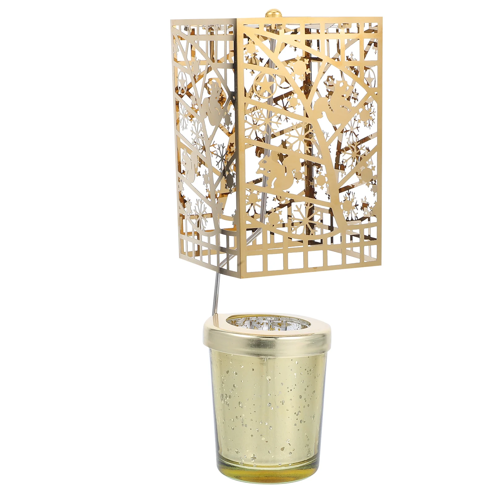 

Spinning Metal Christmas Holder Carousel Rotating Tealight Spinner Tray Holiday Party Centerpiece Decoration European