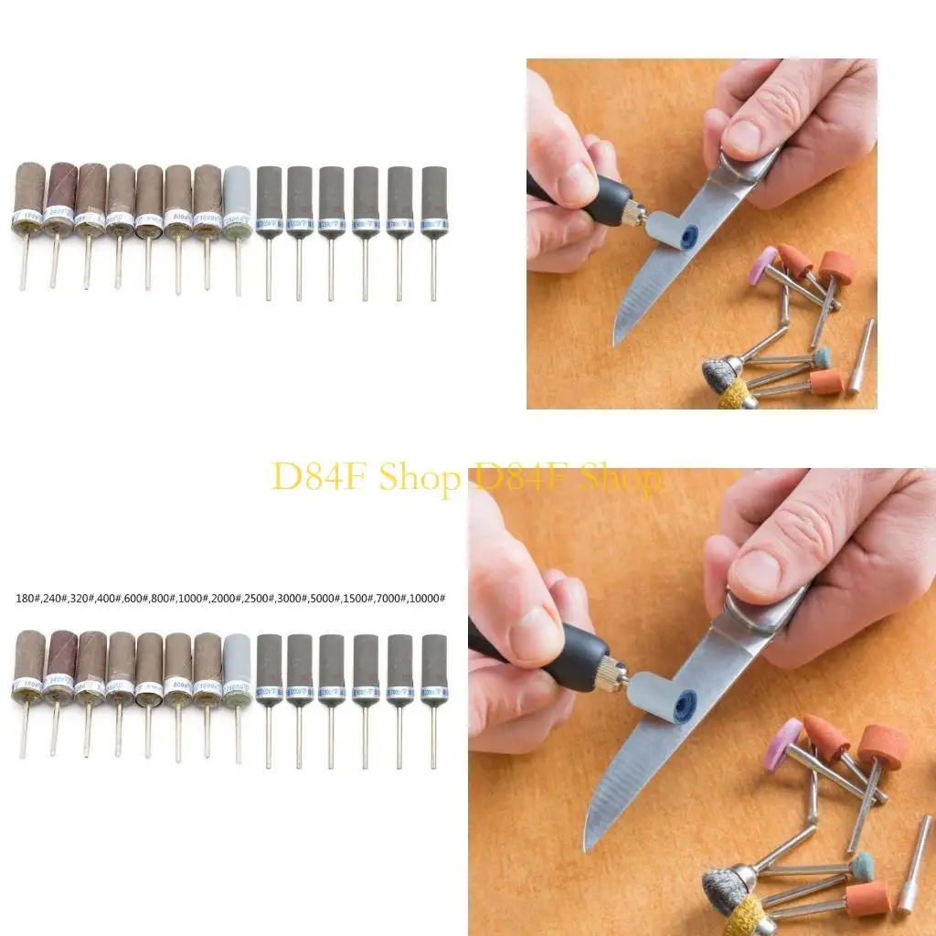 D84F 2.35 مم رؤوس طحن جلخ قضيب تلميع أدوات جلخ 180 إلى 10000 حصى #1