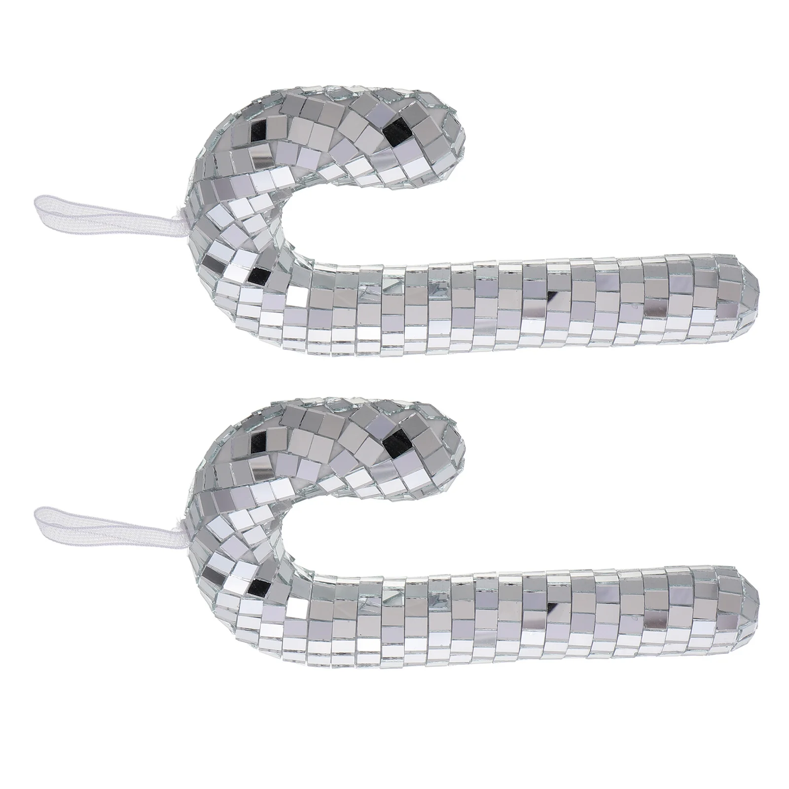 

2Pcs Christmas Candy Cane Ornaments Glitter Shiny Hanging Decor Tree Ornaments Holiday Party Supplies