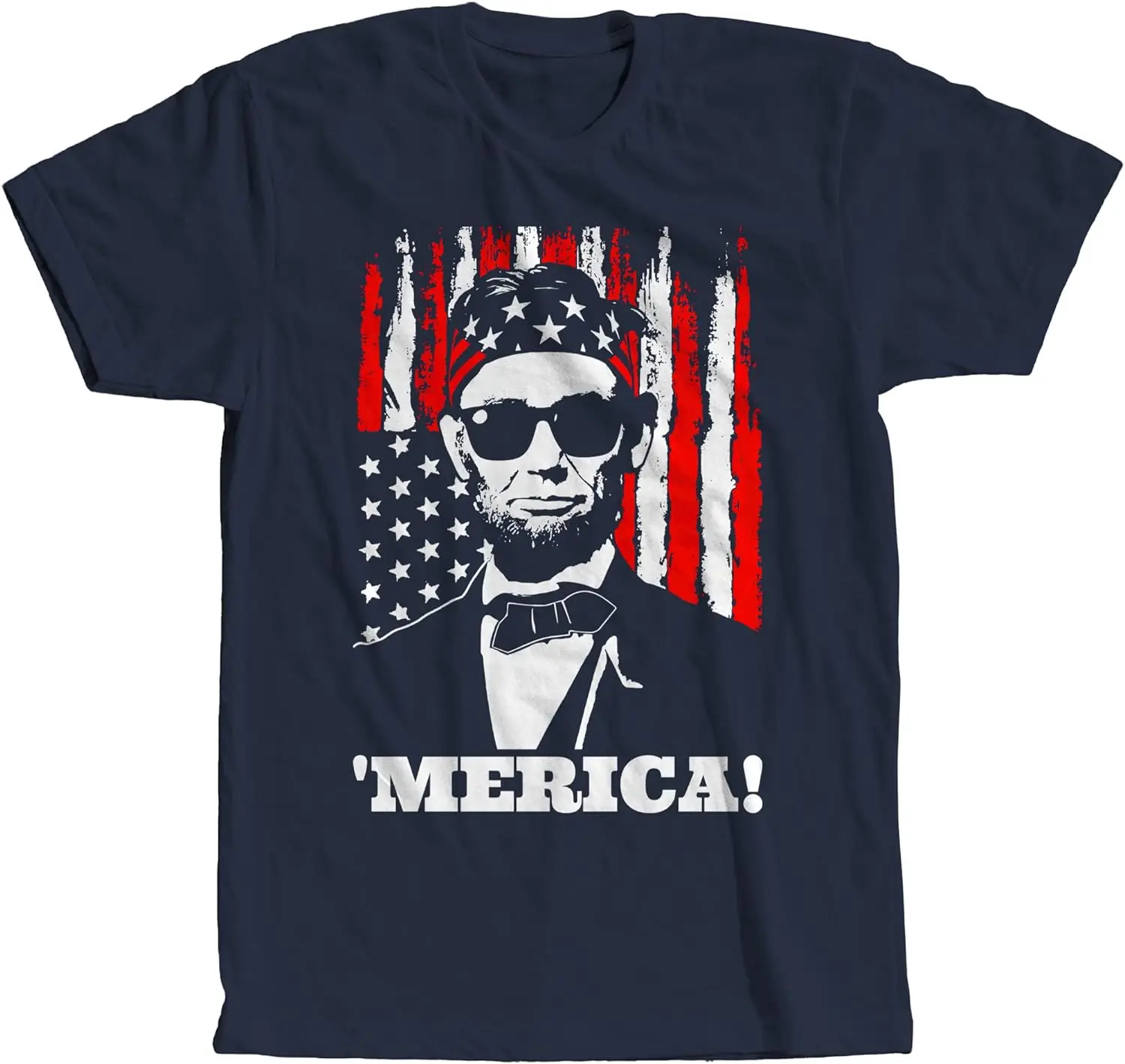 Abraham Lincoln Merica T-Shirt Memorial Day Patriotic 4th of July USA Flag Tee men clothing graphic print t shirts tee tops