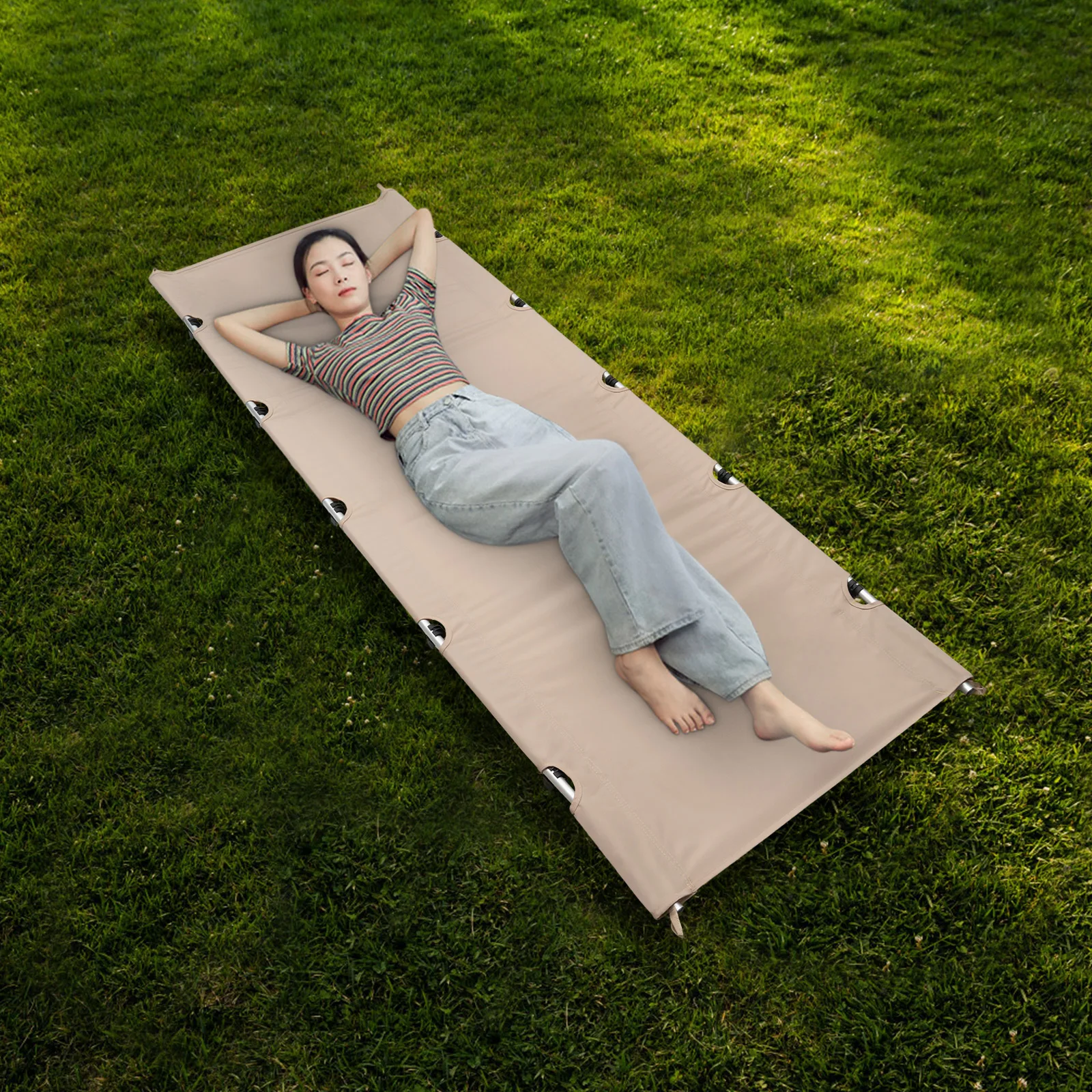 Cama de Campaña Plegable Portátil, Cama de Tienda de Campaña Ultraligera y Compacta para Exteriores con Bolsa de Transporte (Aleación de Aluminio + Tela Oxford)