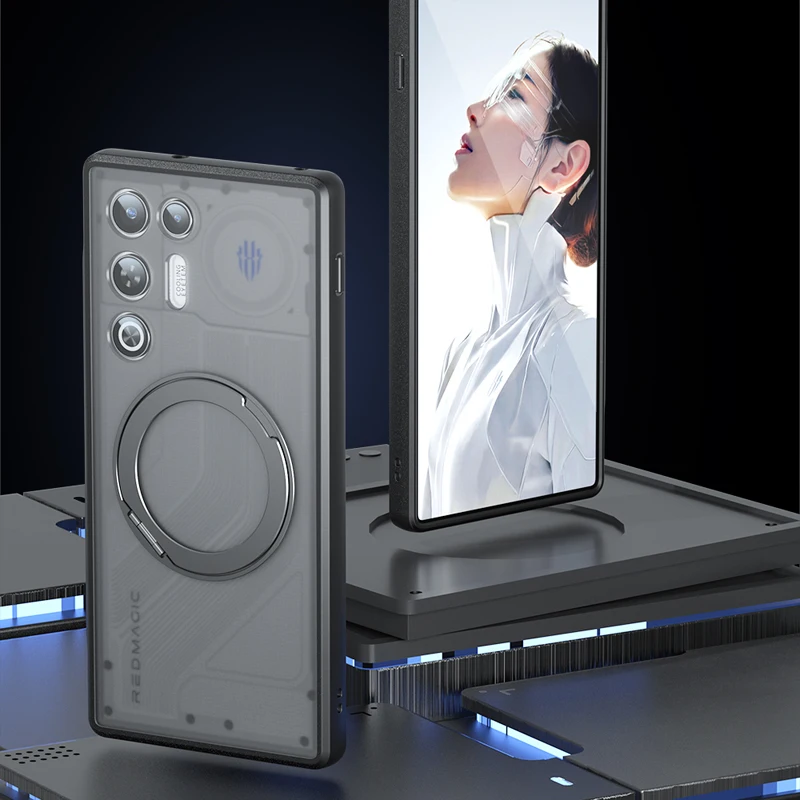 

For ZTE Nubia RedMagic 11 Air Magnetic Case ELVEV Quality Hard PC + Soft TPU Protective Back Ring Phone Cover