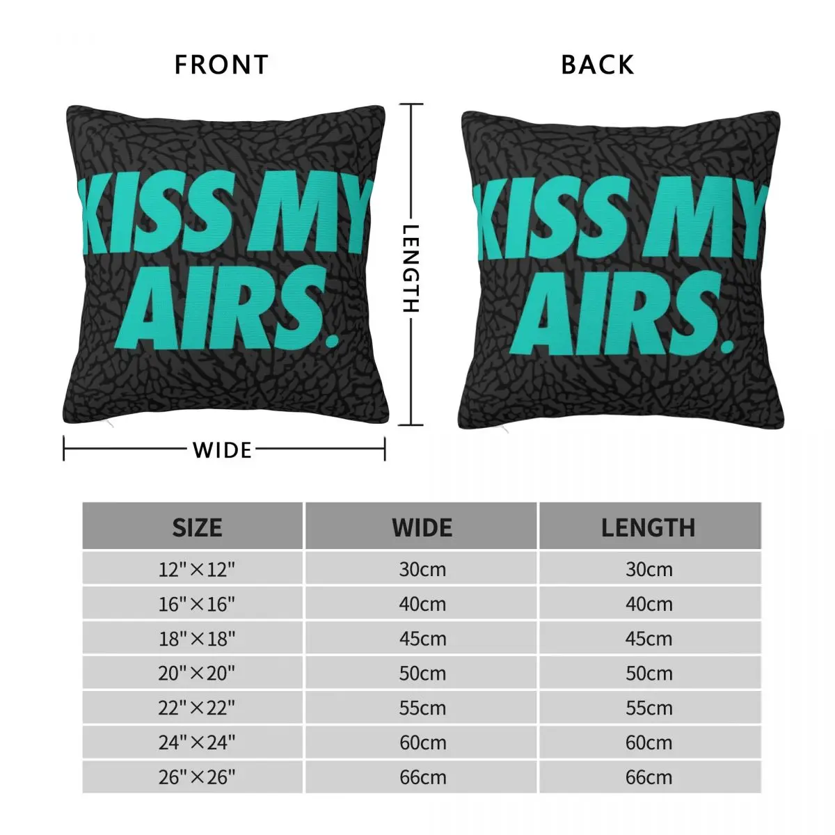 KISS MY AIRS Square Pillowcase Pillow Cover Polyester Cushion Zip Decorative Comfort Throw Pillow for Home Car