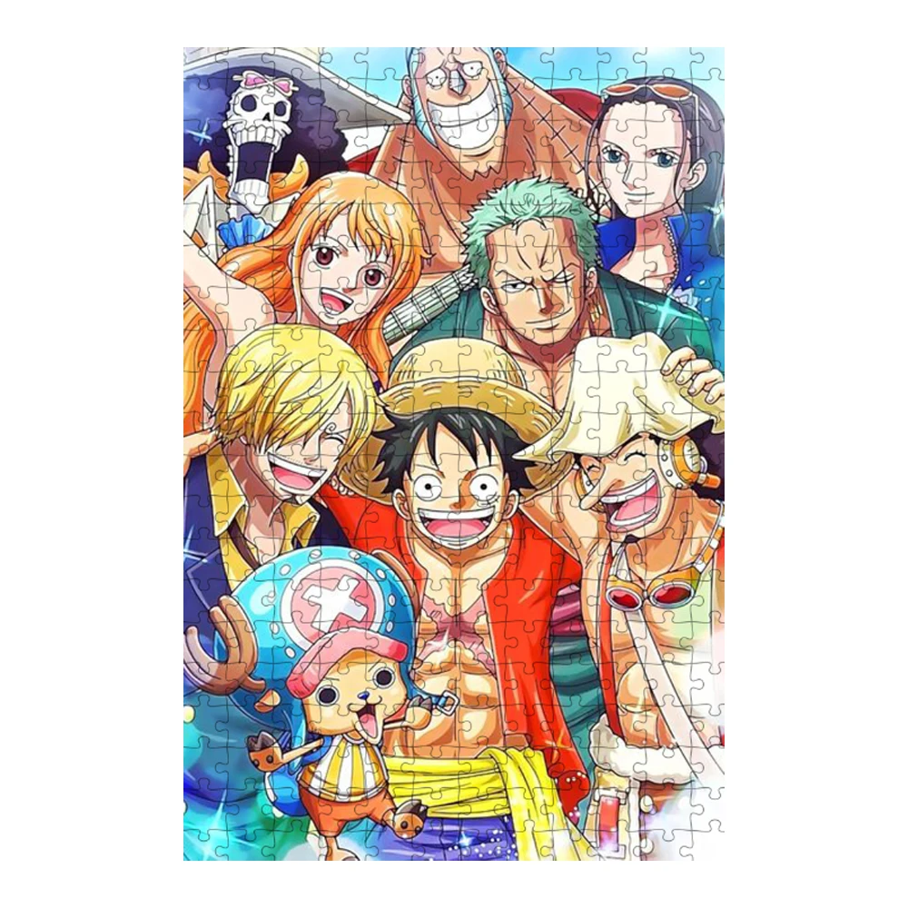 Bandai 300/500/1000 Pieces Jigsaw Puzzles One Piece Luffy Educational Puzzle Toy for Kids/adults Christmas Halloween Gift