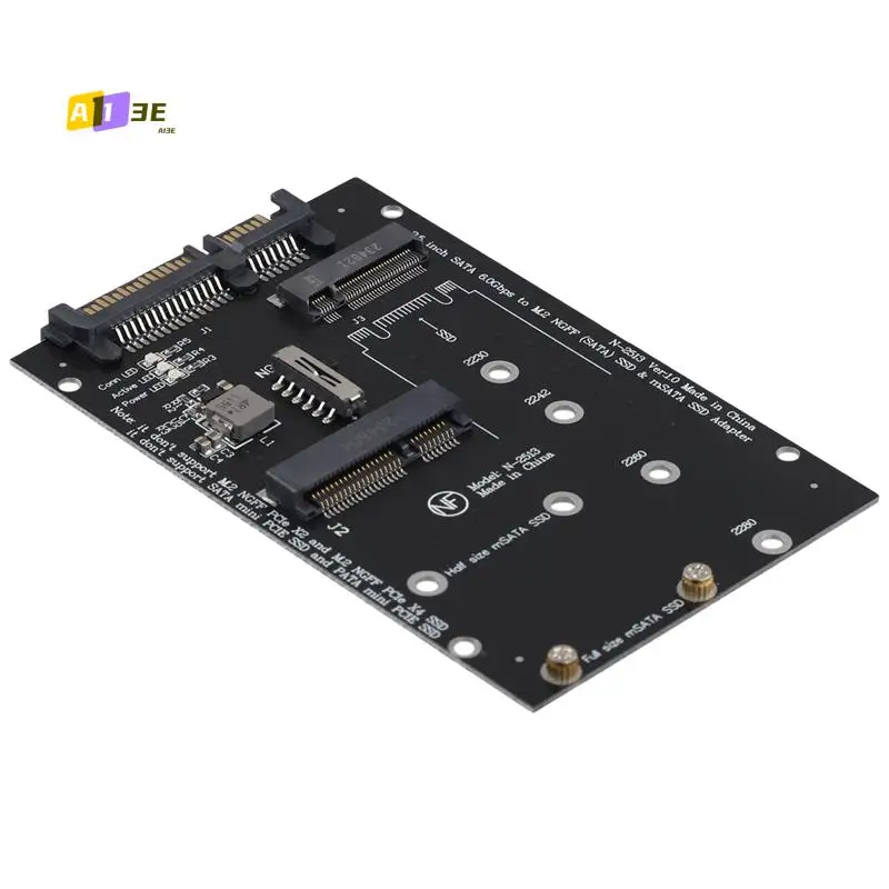 A13E-M.2 NGFF MSATA SSD a 2,5 pulgadas SATA 3,0 adaptador 2 en 1 tarjeta convertidora para PC portátil