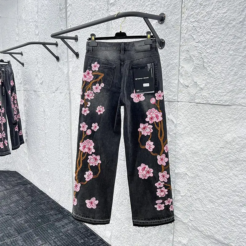 

Bla Waed Vintage Jeans Loose Straight Leg Trousers Elastic Waisand Comfortable Fit Classic Sle mid Waist Dstring