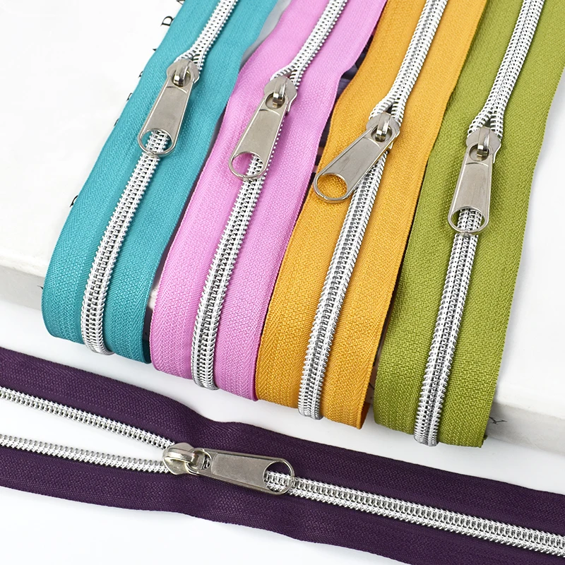 

2/5/10M 5# Sewing Nylon Zipper with Slider Plastic Coil Zippers Clothes Backpack Repair Zip DIY Garment Replace Zips Accessories