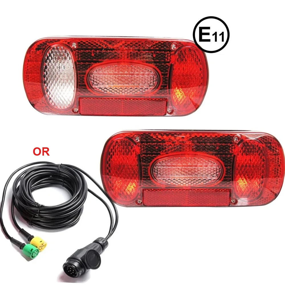 1 Set 12V 13 Pin 5.5m Cable Wiring Harness 5 Functions Rear Tail Light Brake Signal Number Plate Reflector Lamp Truck Trailer