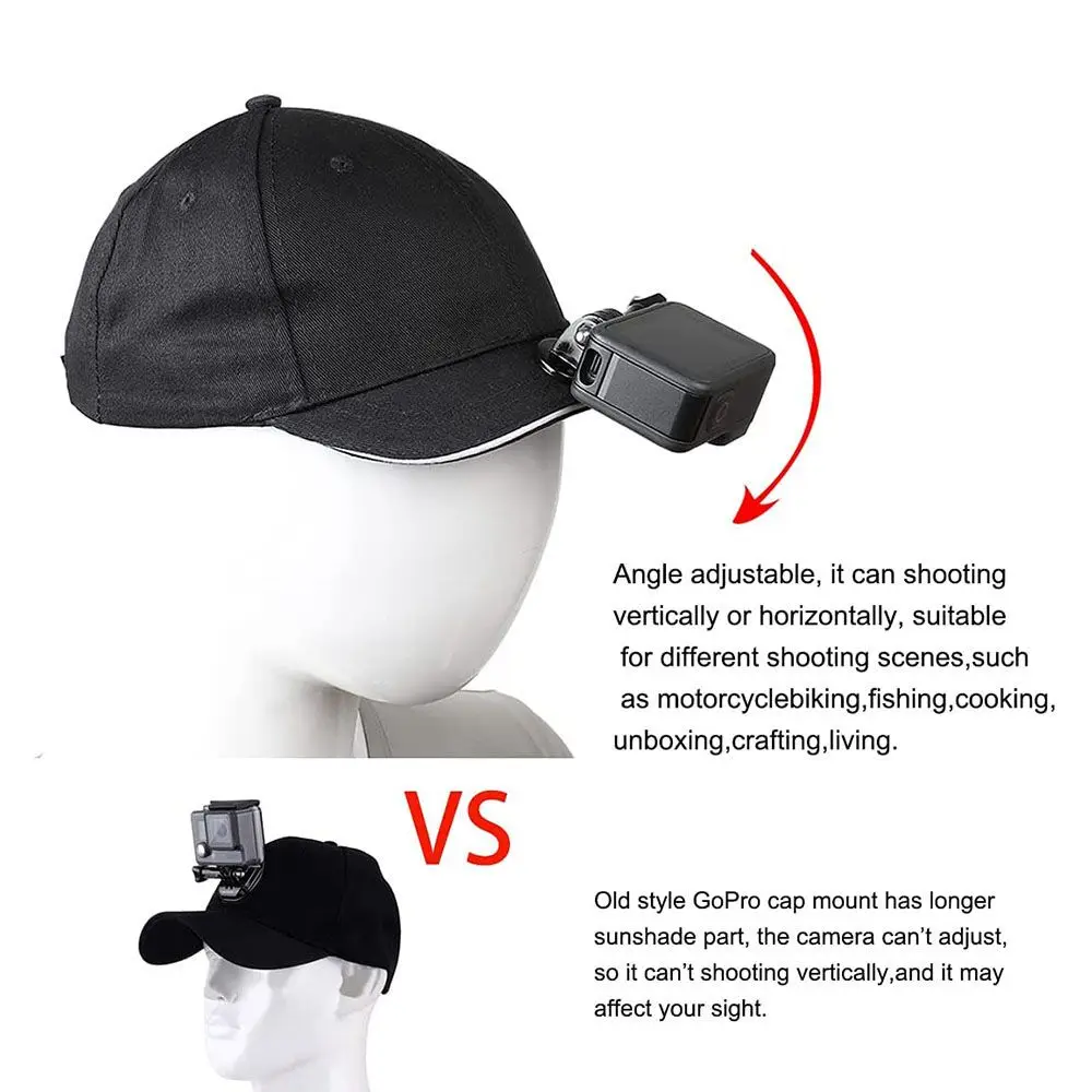 Camera Holder Stand Baseball Cap Hat Mount Cap Mount For GoPro Hero 10/9/8/7/6/5 DJI OSMO Action Insta360 One R/RS